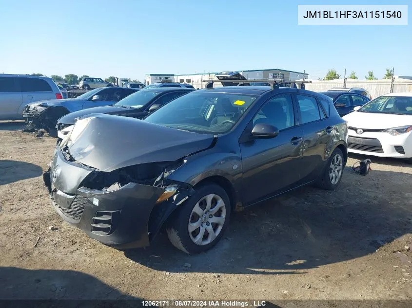 JM1BL1HF3A1151540 2010 Mazda 3 I