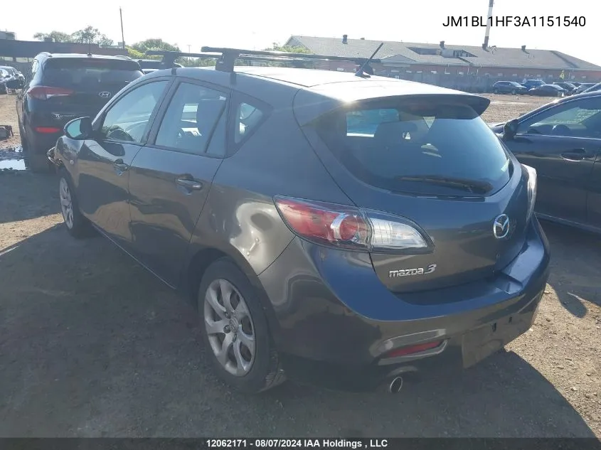 JM1BL1HF3A1151540 2010 Mazda 3 I