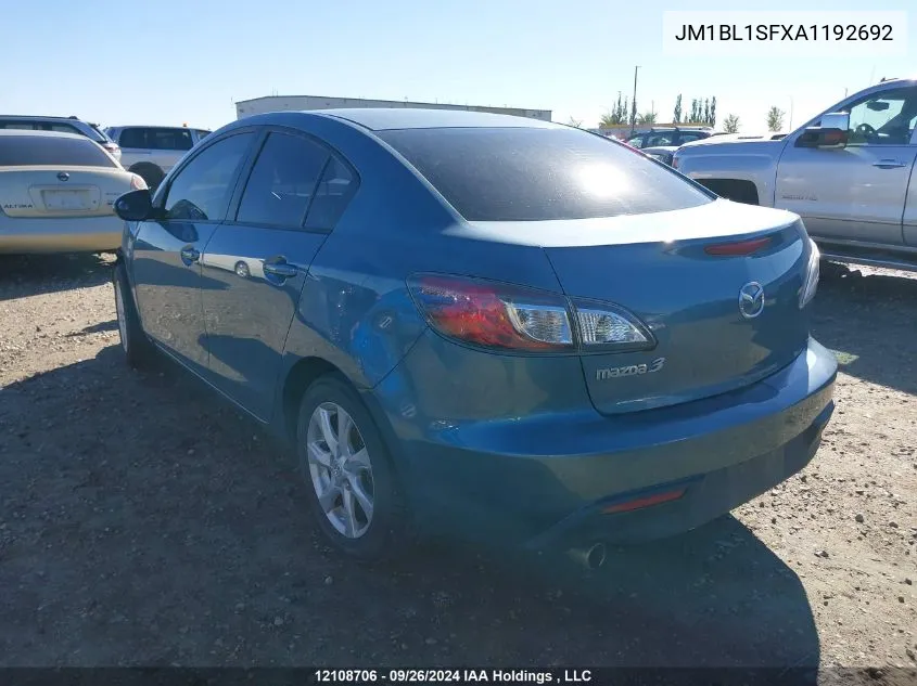 2010 Mazda Mazda3 VIN: JM1BL1SFXA1192692 Lot: 12108706