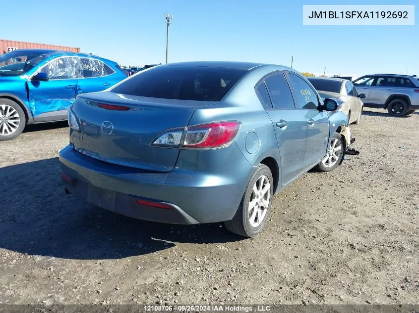 2010 Mazda Mazda3 VIN: JM1BL1SFXA1192692 Lot: 12108706