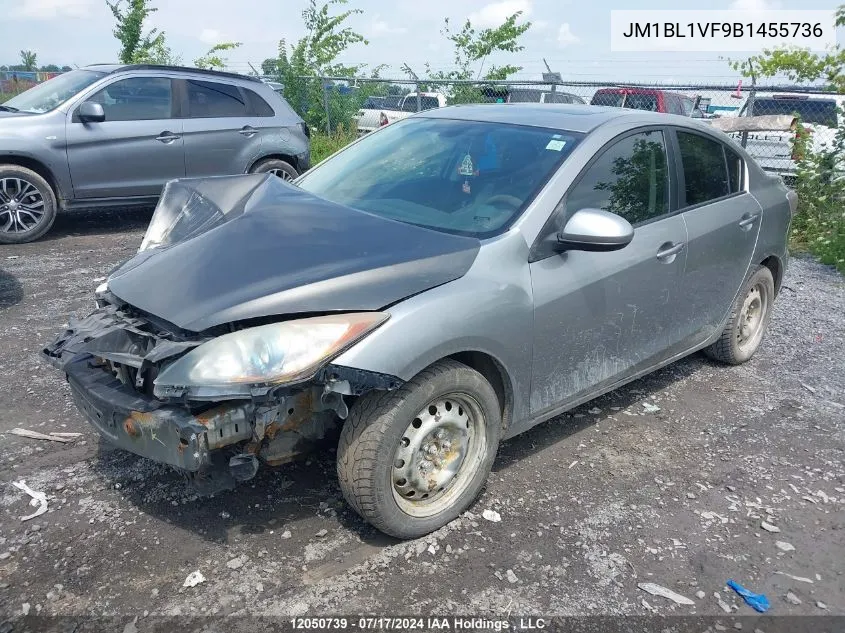 2011 Mazda 3 VIN: JM1BL1VF9B1455736 Lot: 12050739