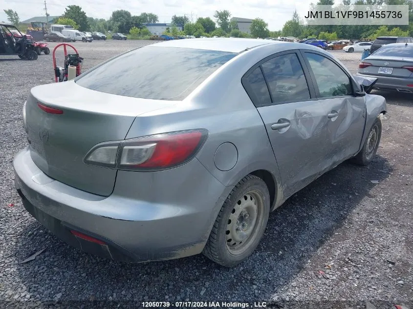 2011 Mazda 3 VIN: JM1BL1VF9B1455736 Lot: 12050739