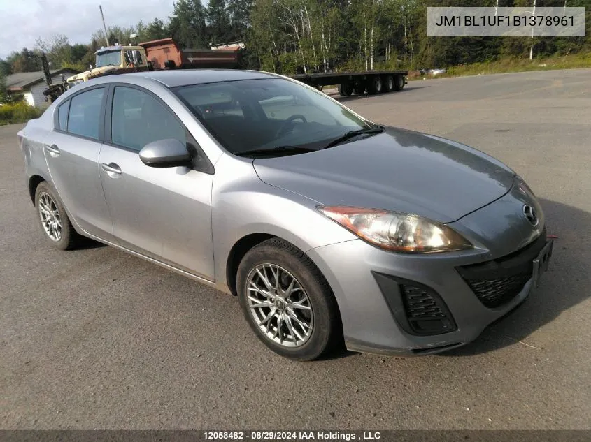 2011 Mazda 3 I VIN: JM1BL1UF1B1378961 Lot: 12058482