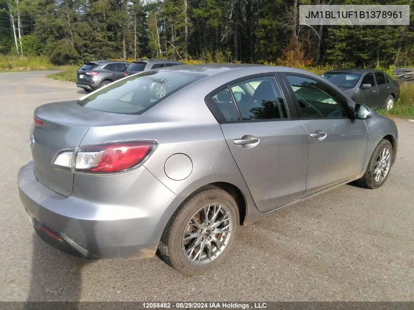 2011 Mazda 3 I VIN: JM1BL1UF1B1378961 Lot: 12058482