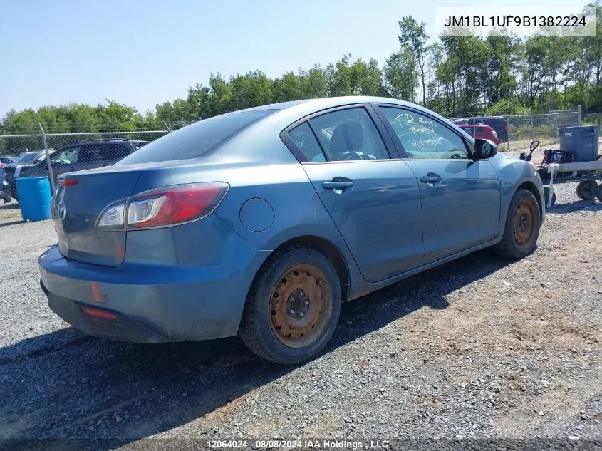 2011 Mazda Mazda3 VIN: JM1BL1UF9B1382224 Lot: 12064024