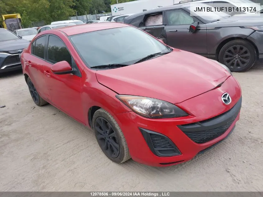 2011 Mazda Mazda3 VIN: JM1BL1UF1B1413174 Lot: 12078506