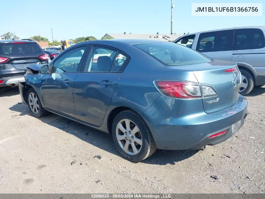 2011 Mazda Mazda3 VIN: JM1BL1UF6B1366756 Lot: 12088023