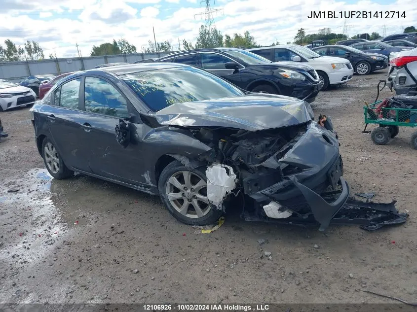 2011 Mazda Mazda3 VIN: JM1BL1UF2B1412714 Lot: 12106926