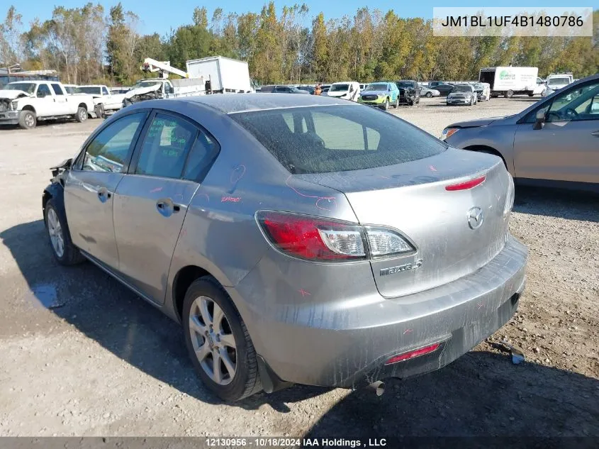 2011 Mazda 3 I VIN: JM1BL1UF4B1480786 Lot: 12130956