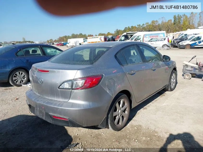 2011 Mazda 3 I VIN: JM1BL1UF4B1480786 Lot: 12130956