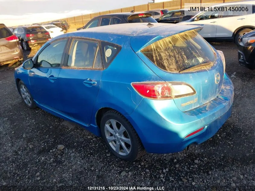 2011 Mazda Mazda3 VIN: JM1BL1L5XB1450006 Lot: 12131215