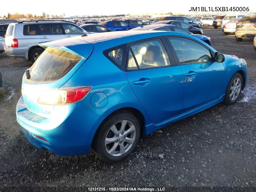 2011 Mazda Mazda3 VIN: JM1BL1L5XB1450006 Lot: 12131215