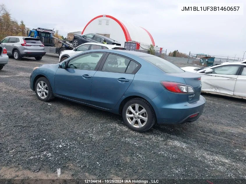 2011 Mazda Mazda3 VIN: JM1BL1UF3B1460657 Lot: 12134414