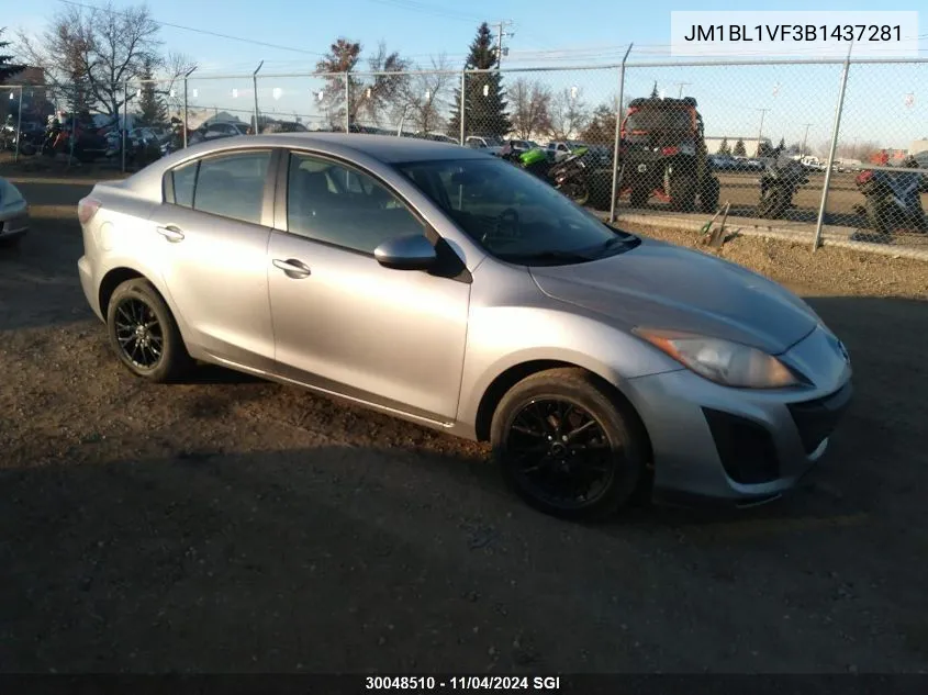 2011 Mazda 3 I VIN: JM1BL1VF3B1437281 Lot: 30048510