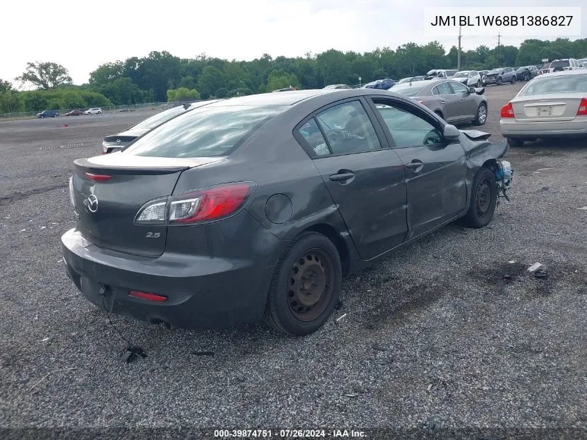 2011 Mazda 3 S VIN: JM1BL1W68B1386827 Lot: 39874751