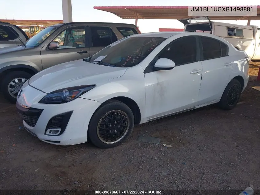 2011 Mazda Mazda3 VIN: JM1BL1UGXB1498881 Lot: 39878667