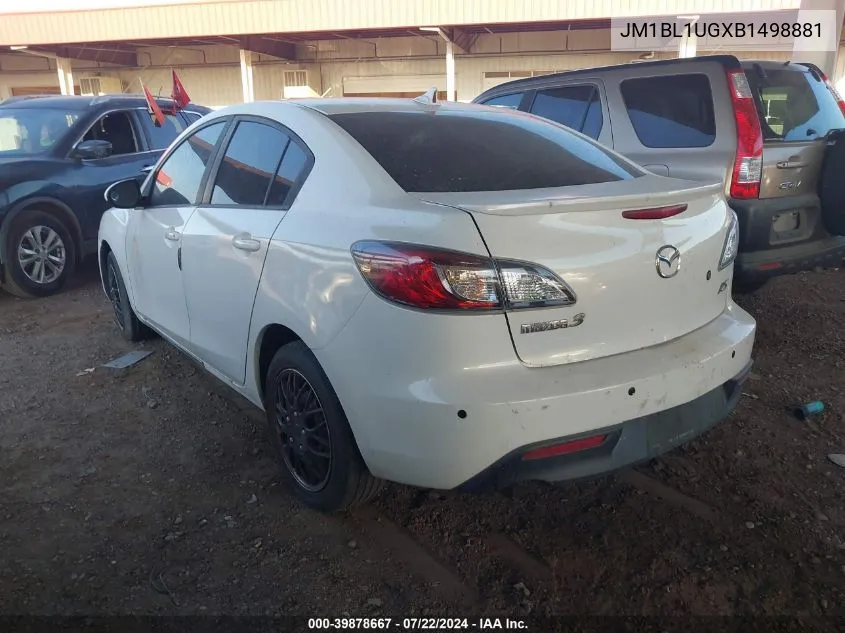 2011 Mazda Mazda3 VIN: JM1BL1UGXB1498881 Lot: 39878667