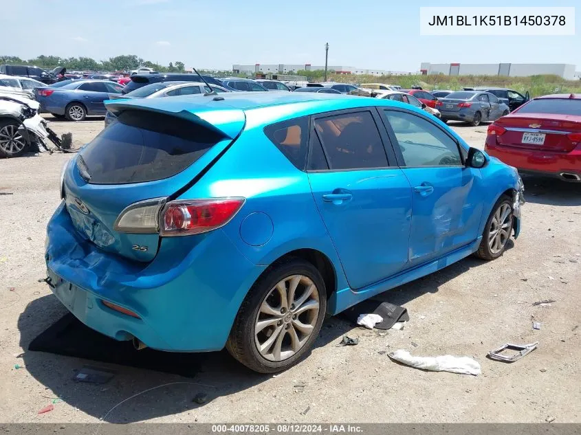 2011 Mazda Mazda3 S Sport VIN: JM1BL1K51B1450378 Lot: 40078205