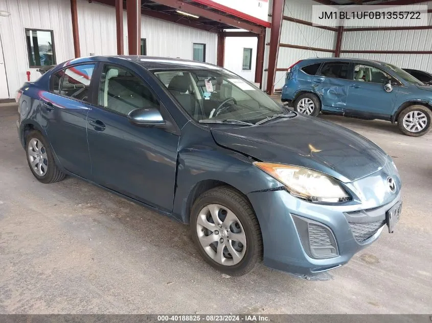 2011 Mazda Mazda3 I Sport VIN: JM1BL1UF0B1355722 Lot: 40188825