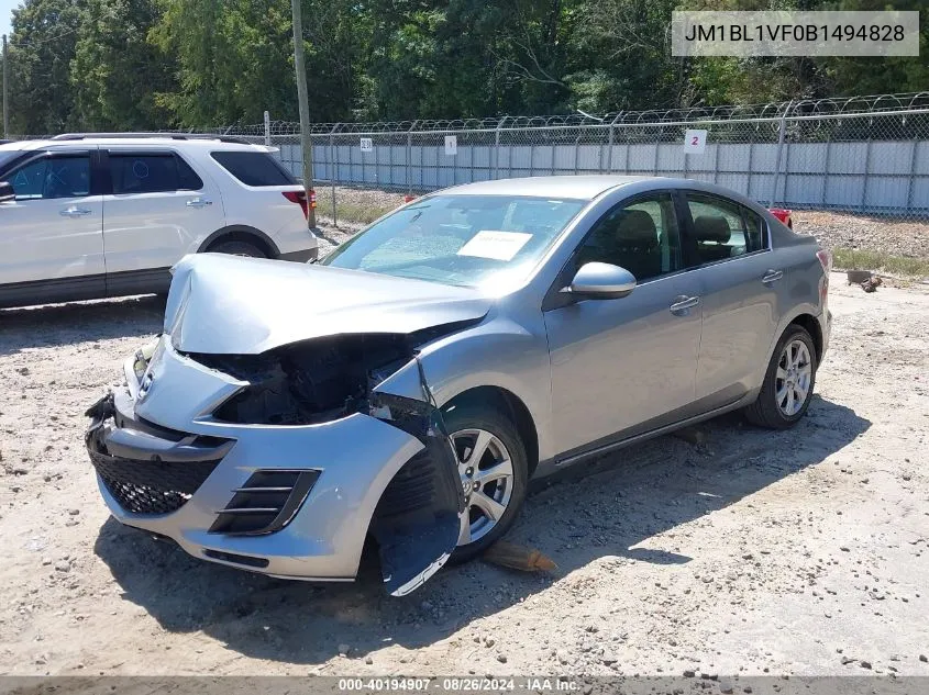 2011 Mazda Mazda3 I Touring VIN: JM1BL1VF0B1494828 Lot: 40194907