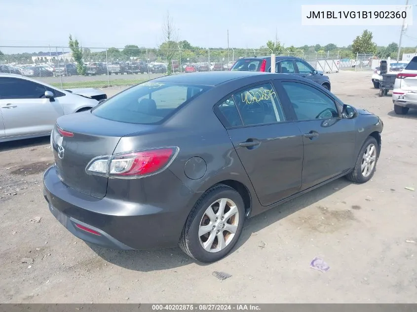 JM1BL1VG1B1902360 2011 Mazda Mazda3 I Touring