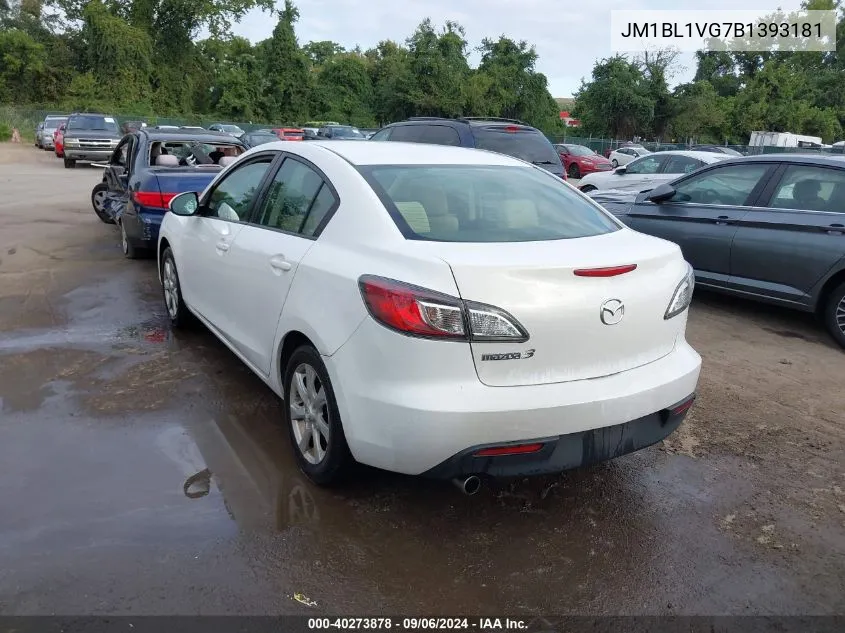 2011 Mazda 3 I VIN: JM1BL1VG7B1393181 Lot: 40273878