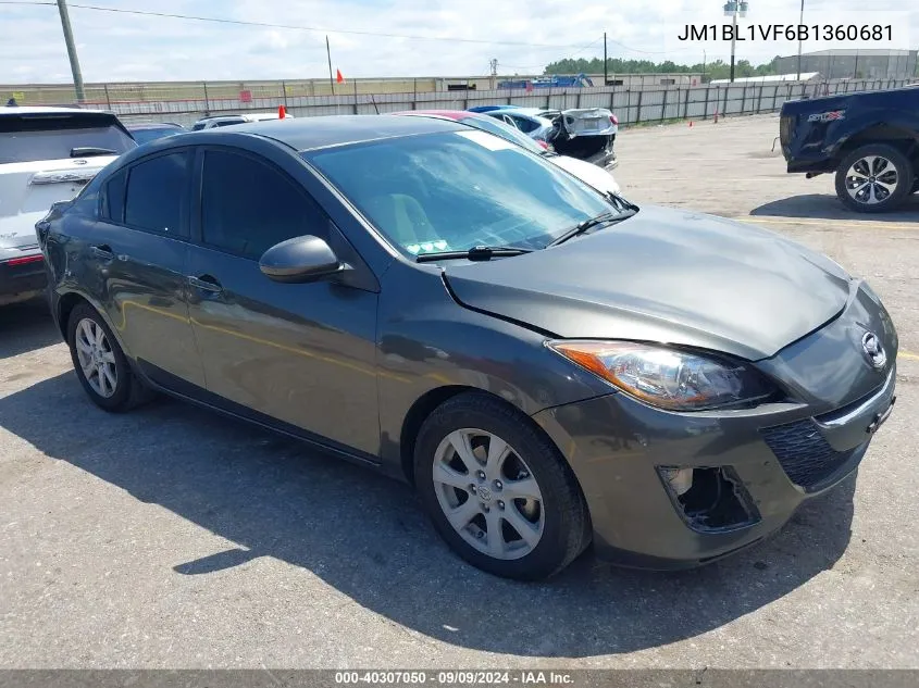 2011 Mazda Mazda3 I Touring VIN: JM1BL1VF6B1360681 Lot: 40307050