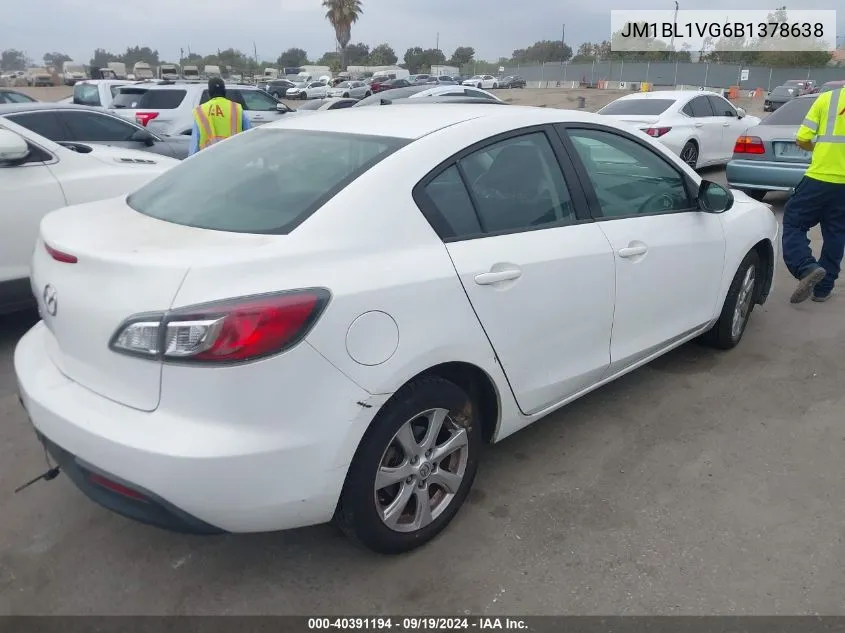 2011 Mazda Mazda3 I Touring VIN: JM1BL1VG6B1378638 Lot: 40391194