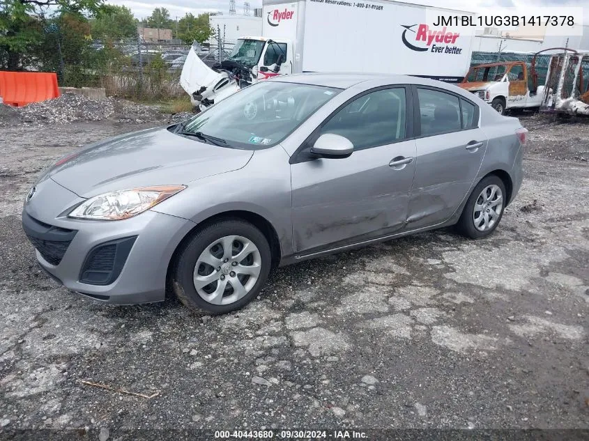 2011 Mazda Mazda3 I VIN: JM1BL1UG3B1417378 Lot: 40443680