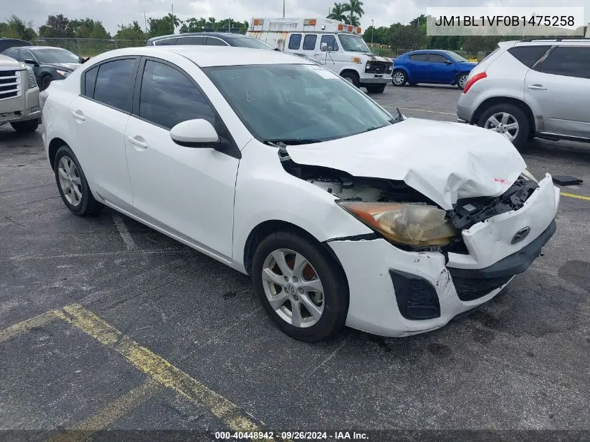 2011 Mazda Mazda3 I Touring VIN: JM1BL1VF0B1475258 Lot: 40448942