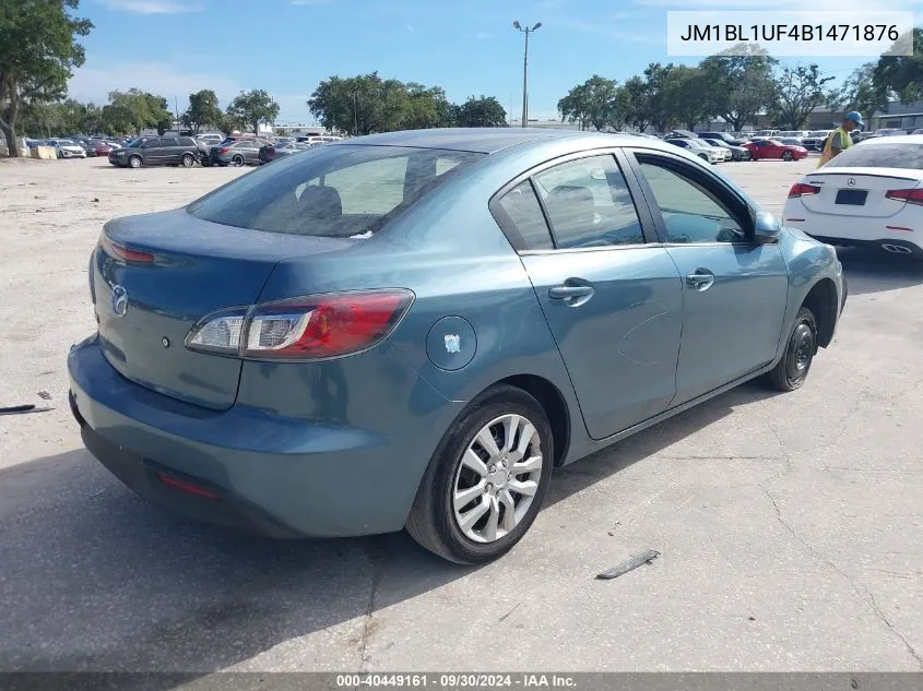 2011 Mazda Mazda3 I Sport VIN: JM1BL1UF4B1471876 Lot: 40449161