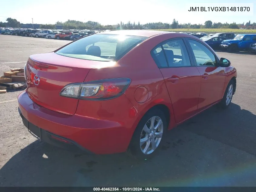 2011 Mazda Mazda3 I Touring VIN: JM1BL1VGXB1481870 Lot: 40462354