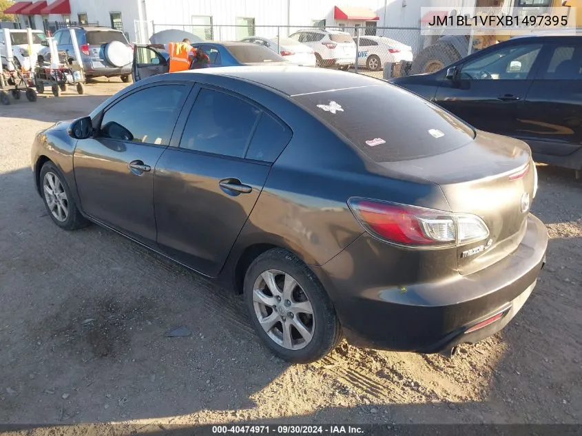 2011 Mazda Mazda3 I Touring VIN: JM1BL1VFXB1497395 Lot: 40474971