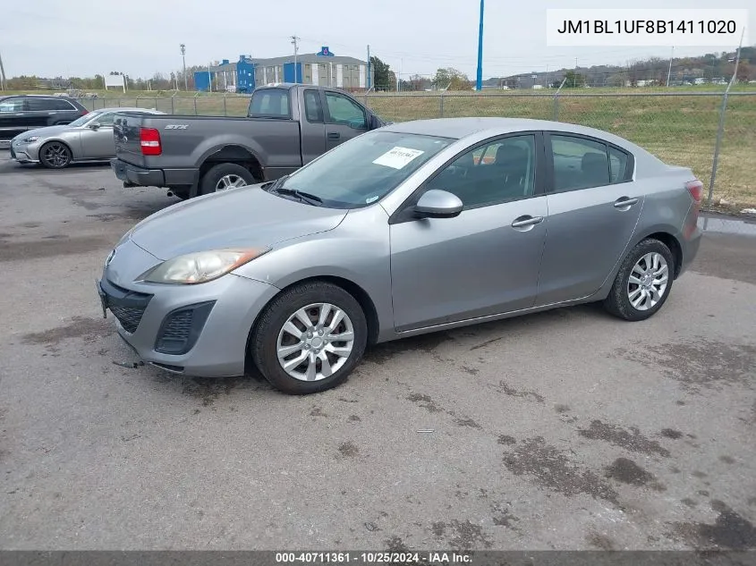 2011 Mazda Mazda3 I Sport VIN: JM1BL1UF8B1411020 Lot: 40711361