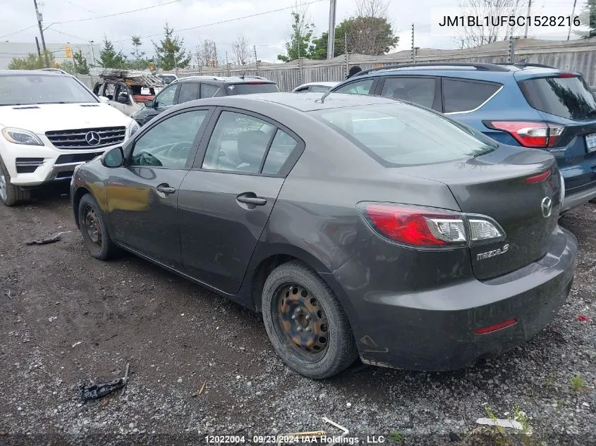 2012 Mazda Mazda3 VIN: JM1BL1UF5C1528216 Lot: 12022004