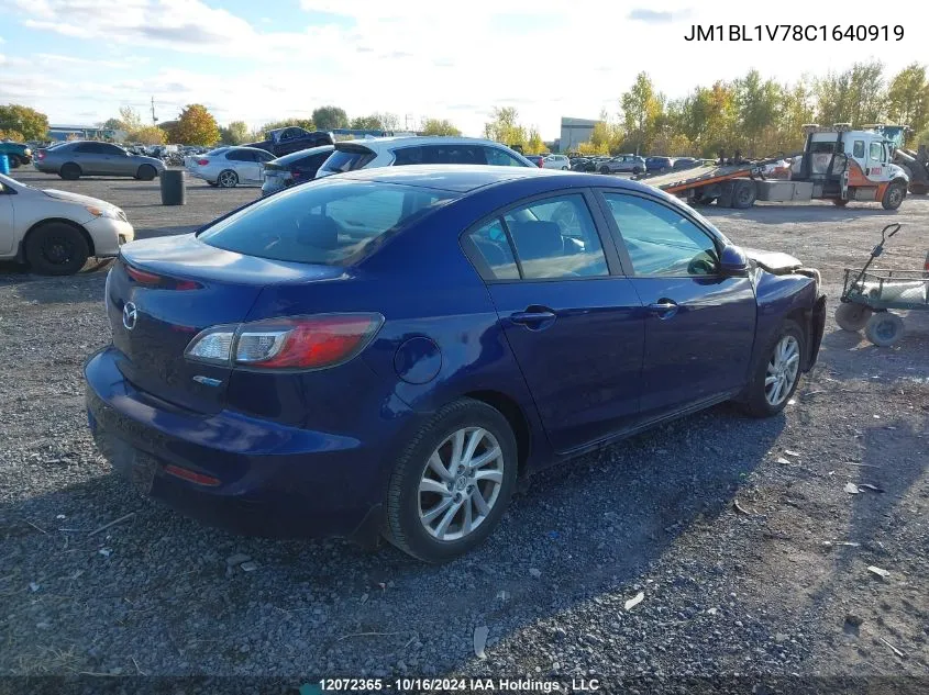 2012 Mazda 3 I VIN: JM1BL1V78C1640919 Lot: 12072365