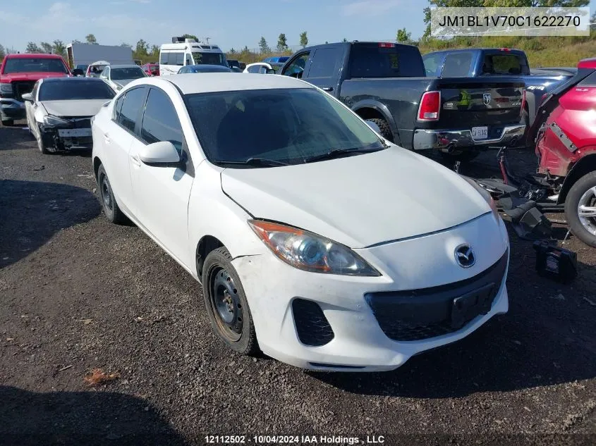 2012 Mazda Mazda3 VIN: JM1BL1V70C1622270 Lot: 12112502