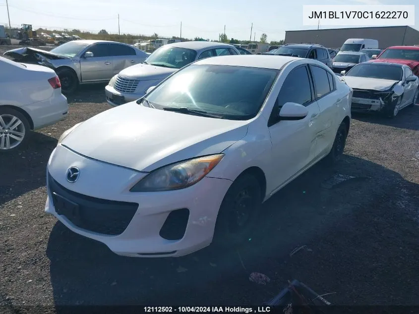 2012 Mazda Mazda3 VIN: JM1BL1V70C1622270 Lot: 12112502