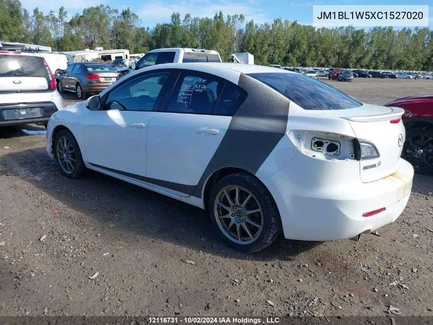 2012 Mazda Mazda3 VIN: JM1BL1W5XC1527020 Lot: 12116731