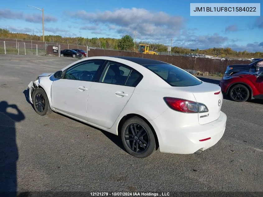 2012 Mazda Mazda3 VIN: JM1BL1UF8C1584022 Lot: 12121279