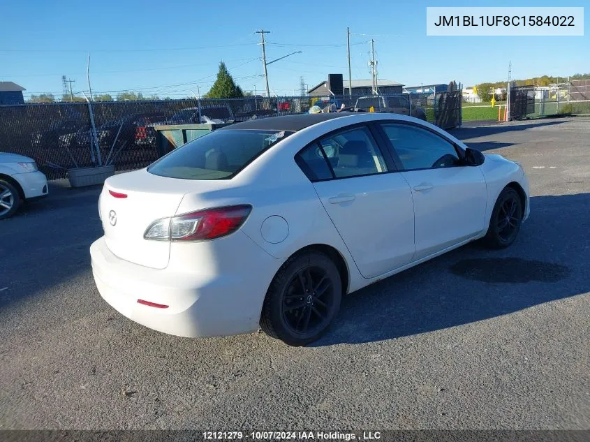 2012 Mazda Mazda3 VIN: JM1BL1UF8C1584022 Lot: 12121279