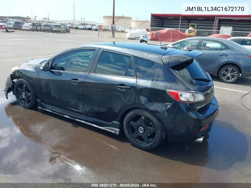 2012 Mazda Mazdaspeed3 Touring VIN: JM1BL1L34C1672170 Lot: 39581270