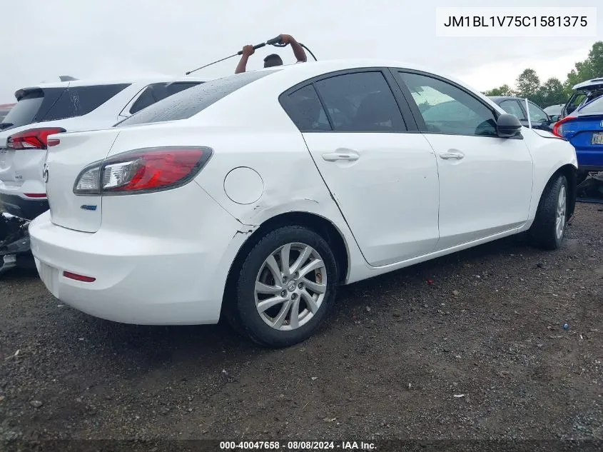 2012 Mazda Mazda3 I Touring VIN: JM1BL1V75C1581375 Lot: 40047658