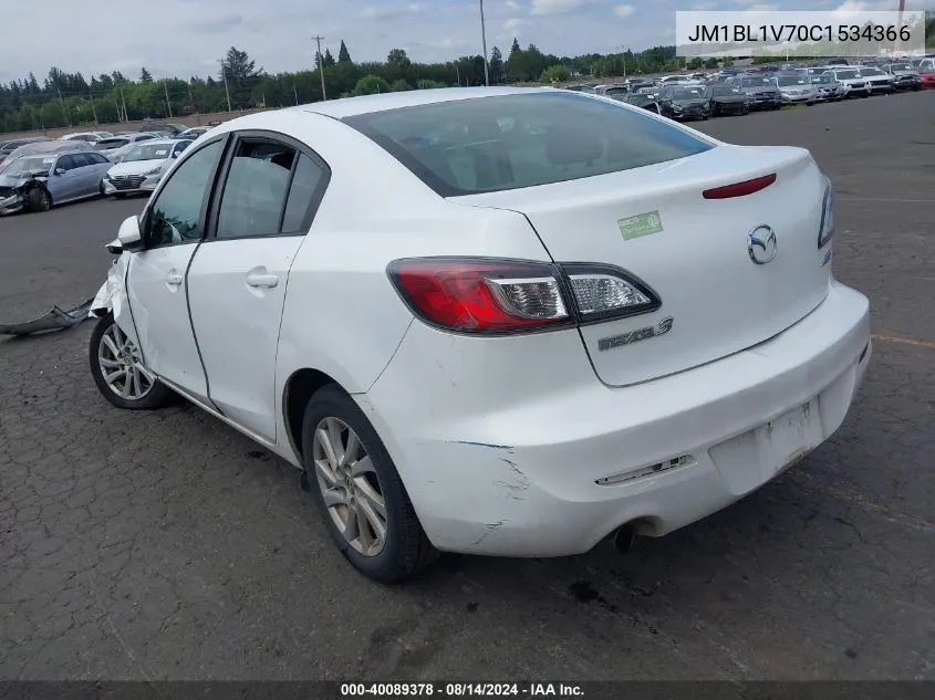 2012 Mazda Mazda3 I Touring VIN: JM1BL1V70C1534366 Lot: 40089378