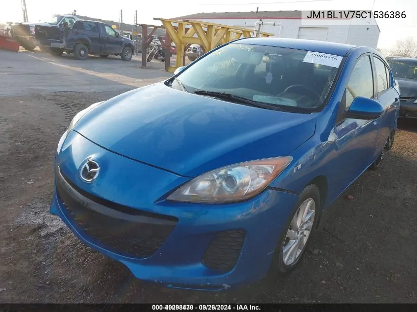 2012 Mazda Mazda3 VIN: JM1BL1V75C1536386 Lot: 40298430