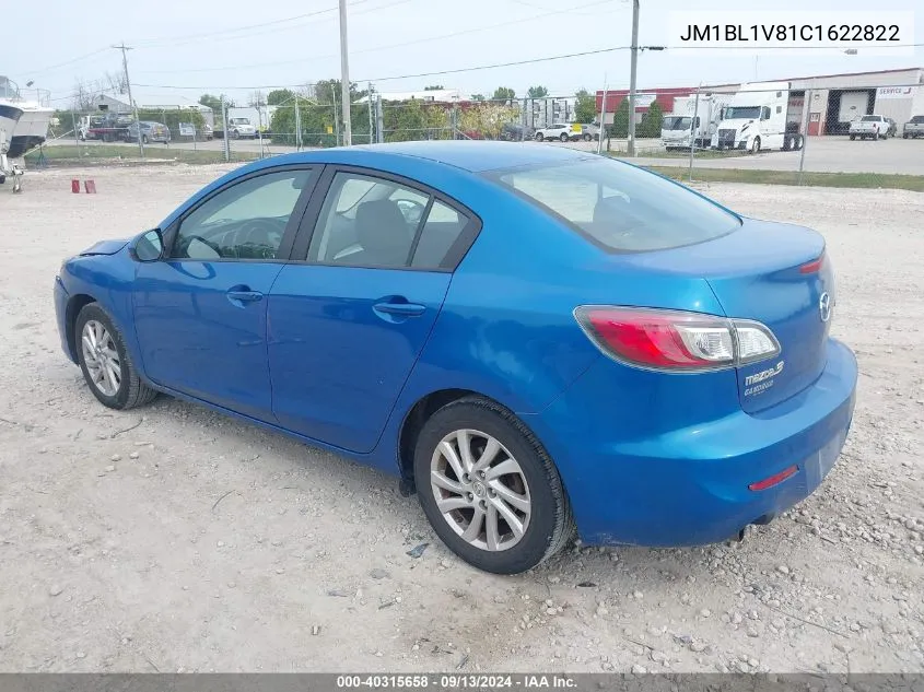 2012 Mazda Mazda3 I VIN: JM1BL1V81C1622822 Lot: 40315658