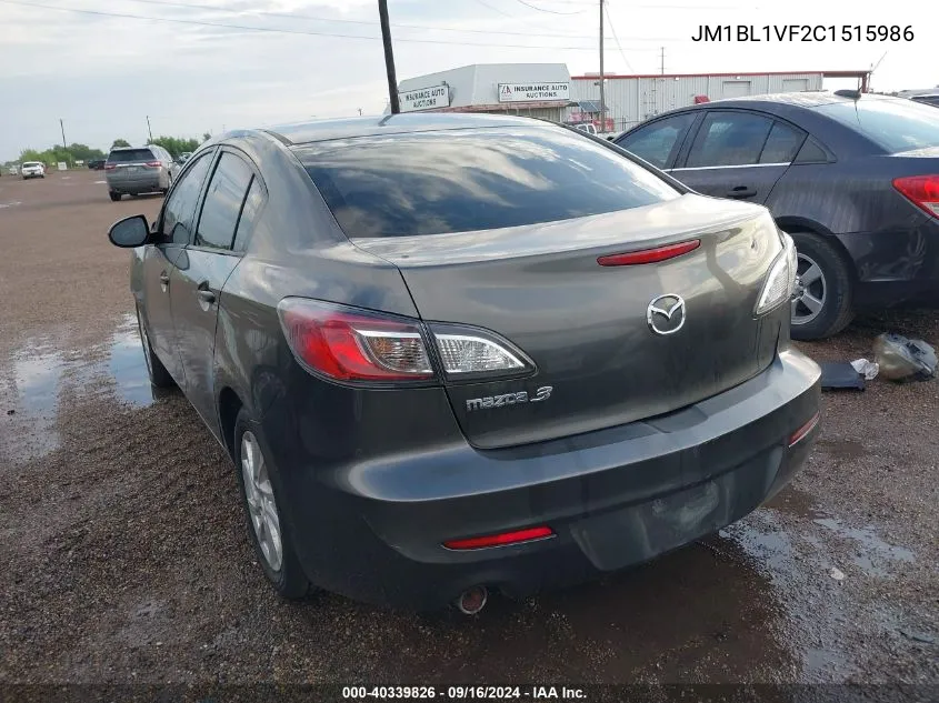 2012 Mazda 3 I VIN: JM1BL1VF2C1515986 Lot: 40339826