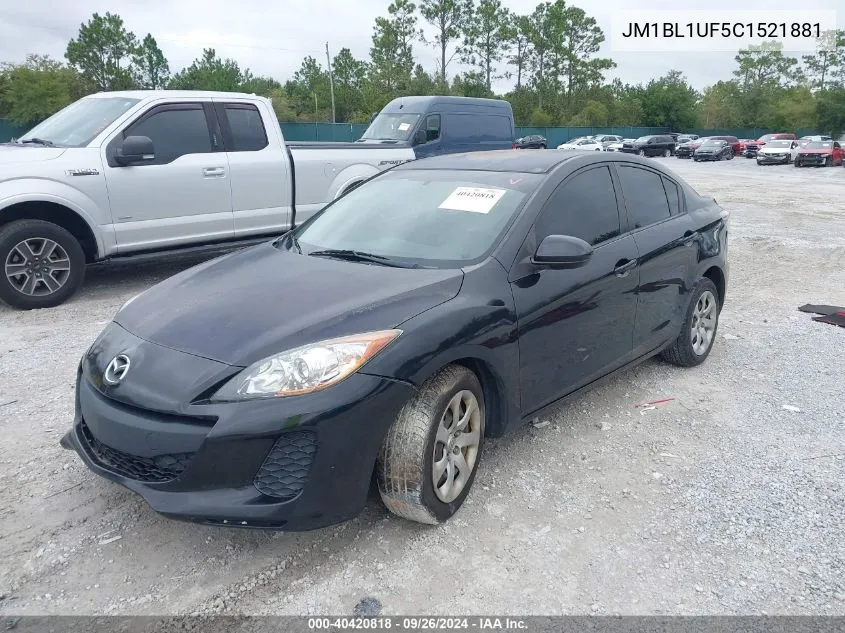 2012 Mazda Mazda3 I VIN: JM1BL1UF5C1521881 Lot: 40420818