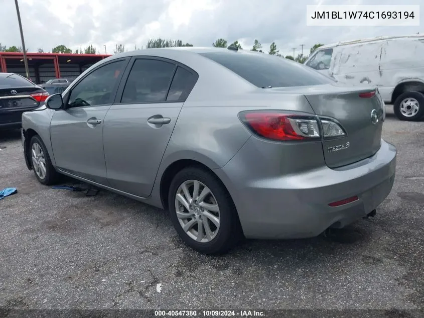 2012 Mazda Mazda3 I VIN: JM1BL1W74C1693194 Lot: 40547380