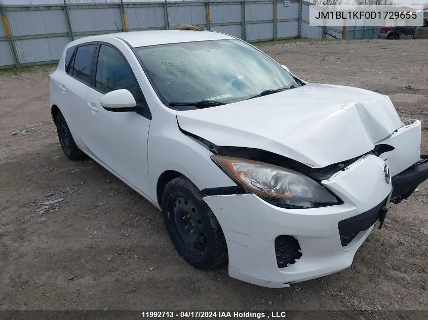 2013 Mazda Mazda3 VIN: JM1BL1KF0D1729655 Lot: 11992713